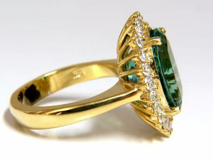 GIA Certified 8.60ct natural green emerald diamonds ring 18kt "F1" Halo Prime *v