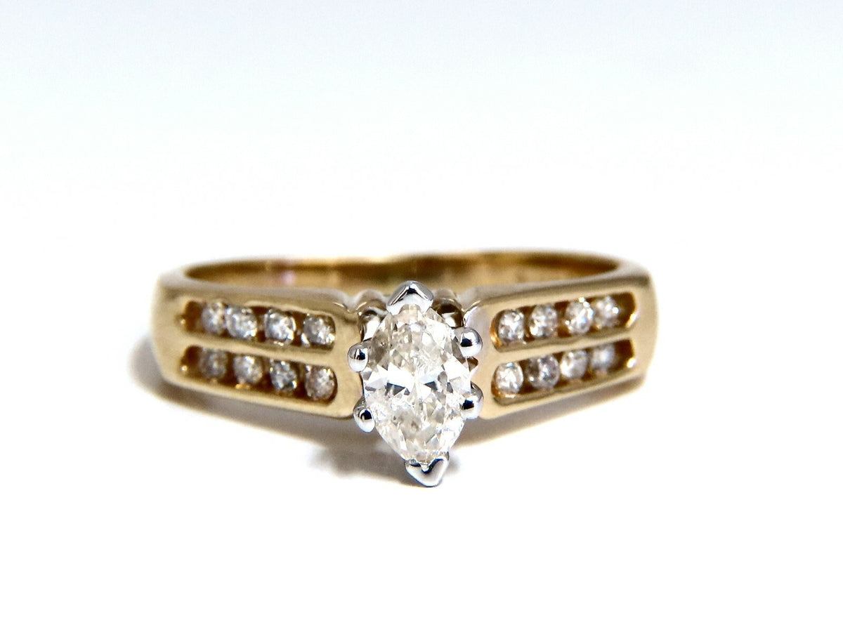 .50ct Marquise Natural Diamonds Cathedral Ring 14 Karat *v