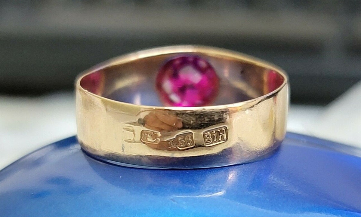 2ct Lab Ruby Vintage European Ring 14kt gold *v