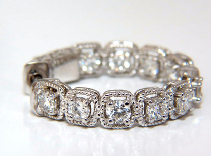 1.60ct natural round brilliant in/out diamond hoop earrings 14kt rope twist *v