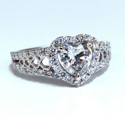 GIA Certified 1.27ct Heart Shape Natural Diamond Cluster Ring 14kt *v