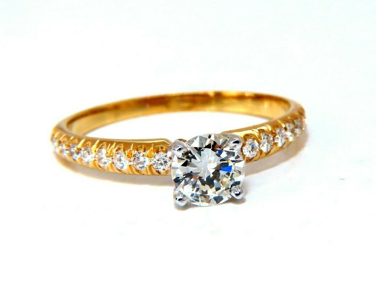 GIA Certified .69ct round cut diamond Raised Diamond Engagement Ring 14 Karat*v