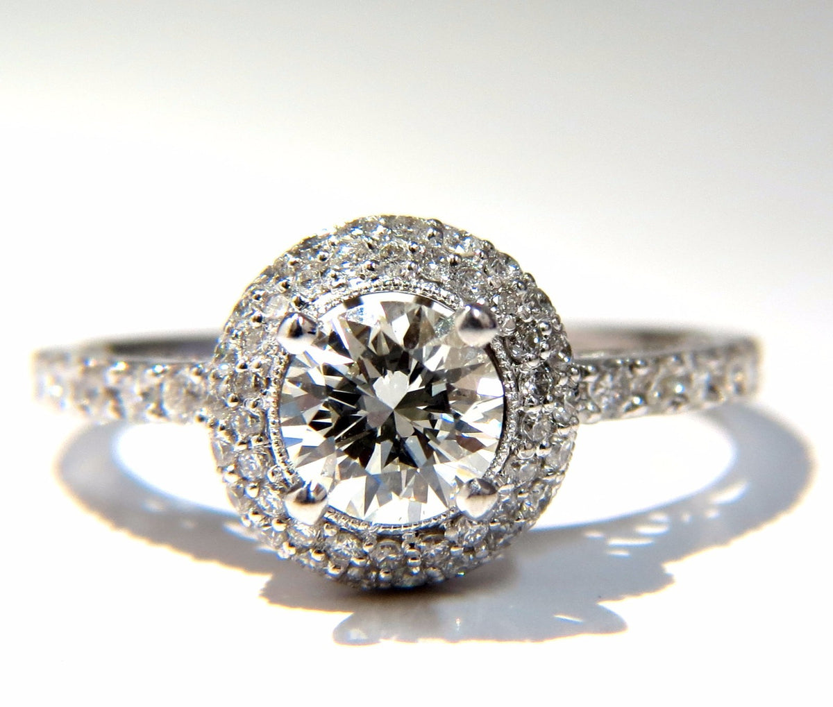 GIA Certified .70ct & 1.00ct round natural diamond ring & Matching band 18kt *v