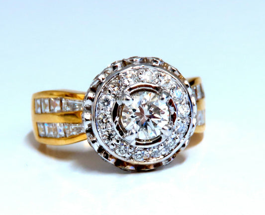 GIA Certified .59ct round cut diamond Raised Crown ring Flush 14Kt gold *v