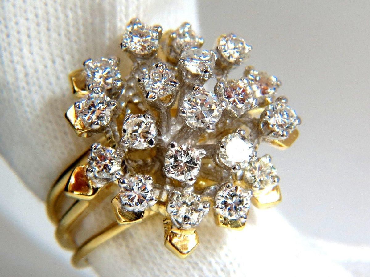 1.90CT NATURAL DIAMONDS FLOATING RAISED COCKTAIL RING 14KT GOLD 10031 *v