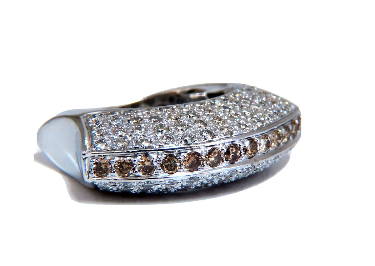 1.84ct natural fancy orange brown Arch dome mod edge deco ring 18kt *v