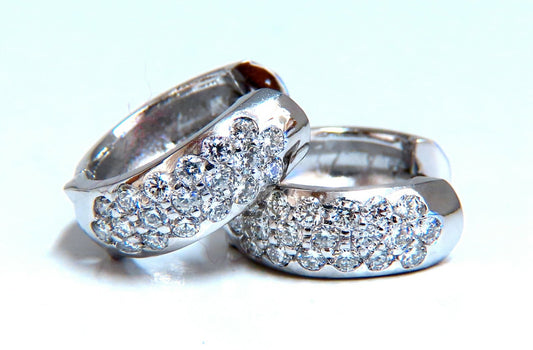.75ct Natural Diamonds Huggie Hoop Earrings 14 Karat Gold *v