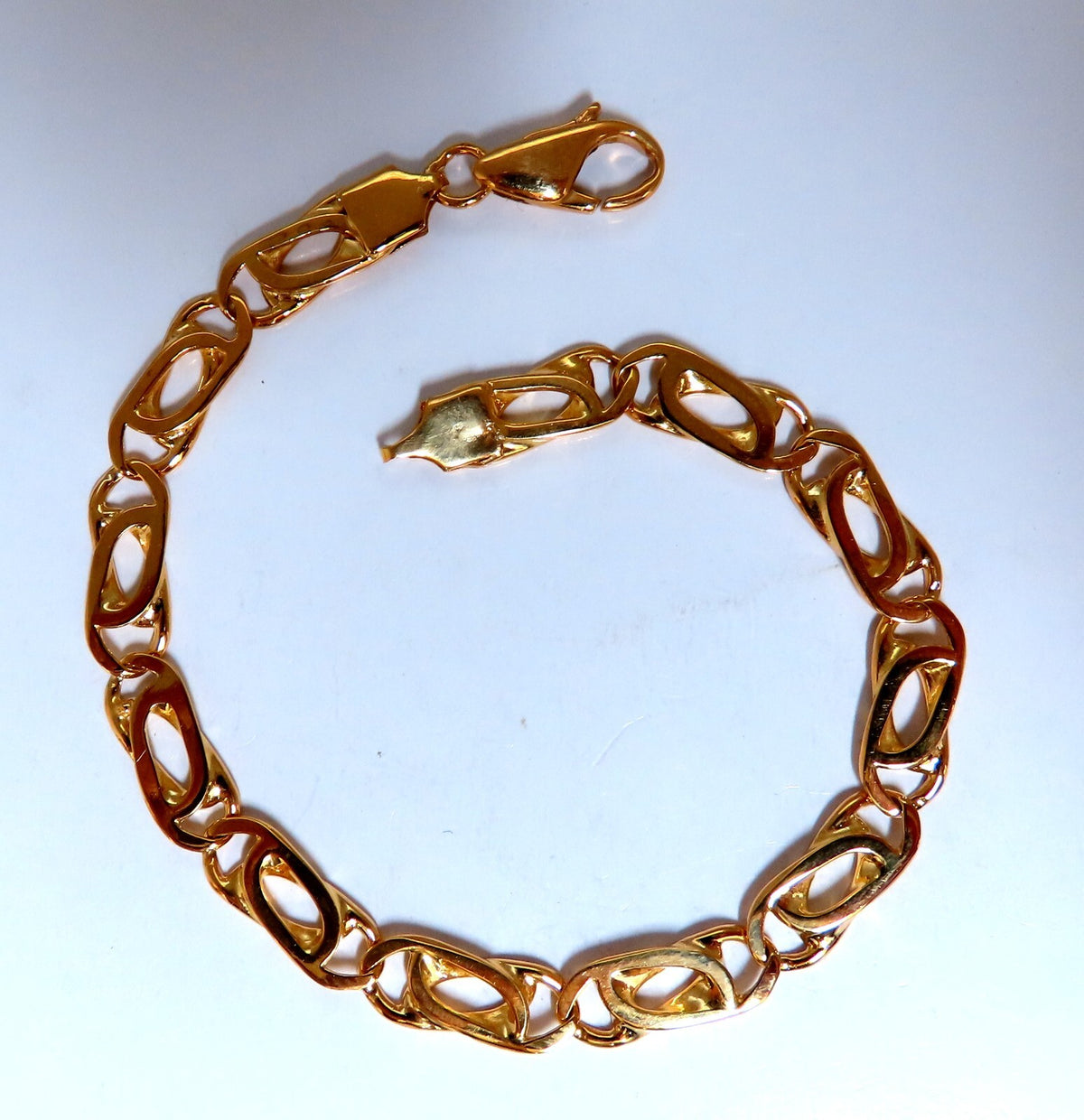 Modified Paper Clip Link Bracelet 14kt Gold 15.6 Grams *v