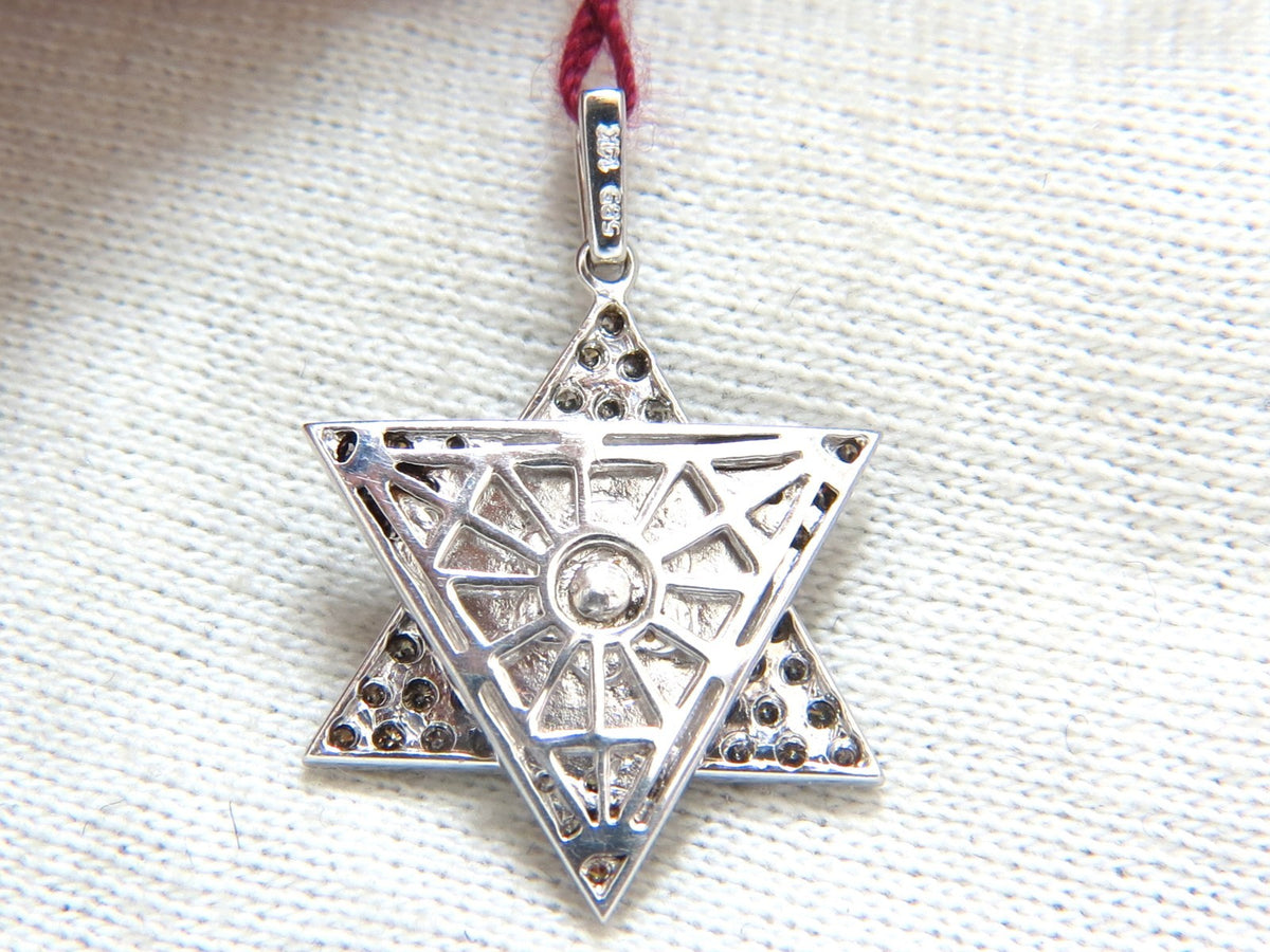 1.50ct natural fancy color diamonds convertible star / triangle pendant 14kt *v