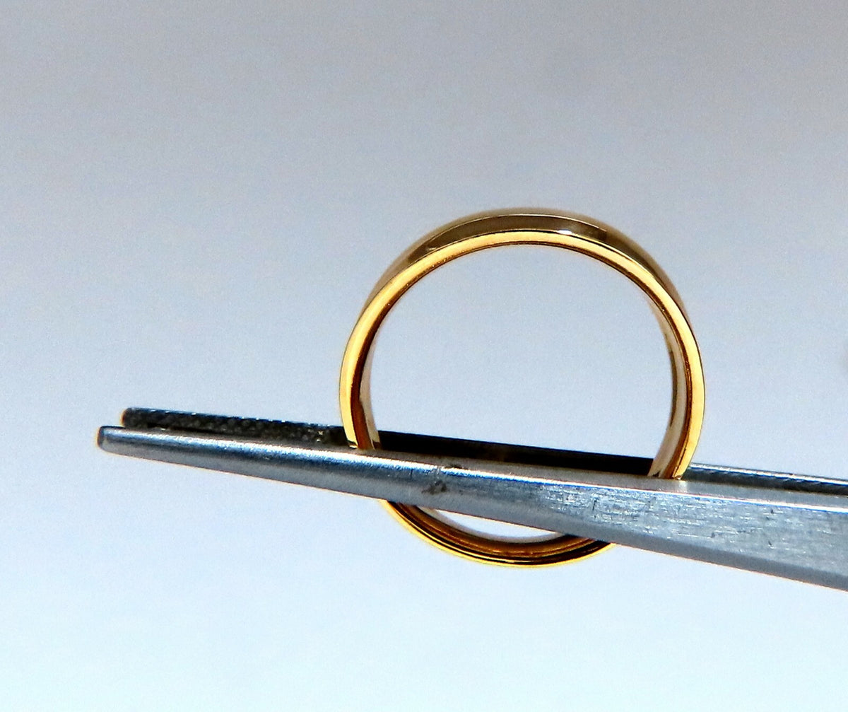 Wide Flat band slight dome ring 14kt gold *v