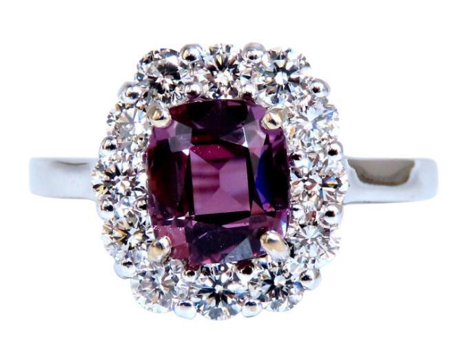 2.26ct GIA Certified Natural Purple Pink Sapphire Diamonds Ring 14kt 12339 *v