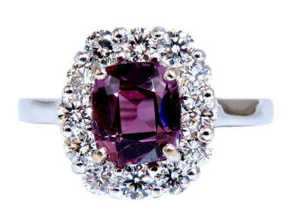 2.26ct GIA Certified Natural Purple Pink Sapphire Diamonds Ring 14kt 12339 *v