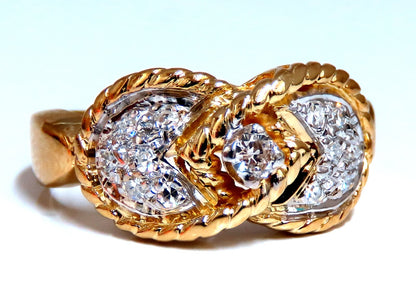.20ct Natural Round Diamond Ring 14ktgold Bow Deco *v