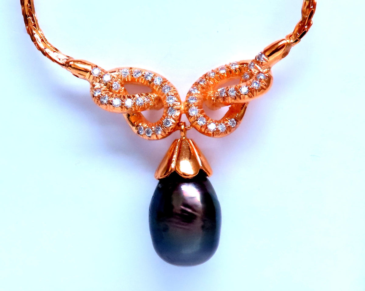 11.8mm Natural South Sea Pearl Dangle Necklace 14kt 12405 *V