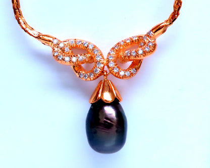 11.8mm Natural South Sea Pearl Dangle Necklace 14kt 12405 *V