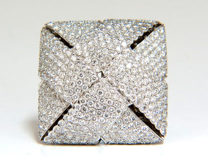 7.15ct 3D Unisex Cross weave Dome Natural Diamond Ring 18kt gold *v