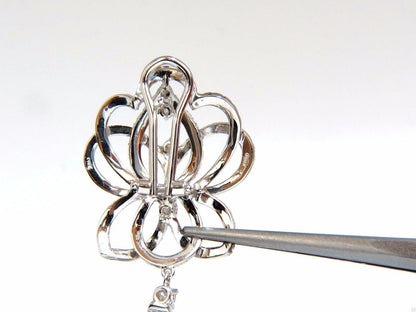 5.40ct natural diamonds cluster dangle drop earrings 18kt gilt deco *v