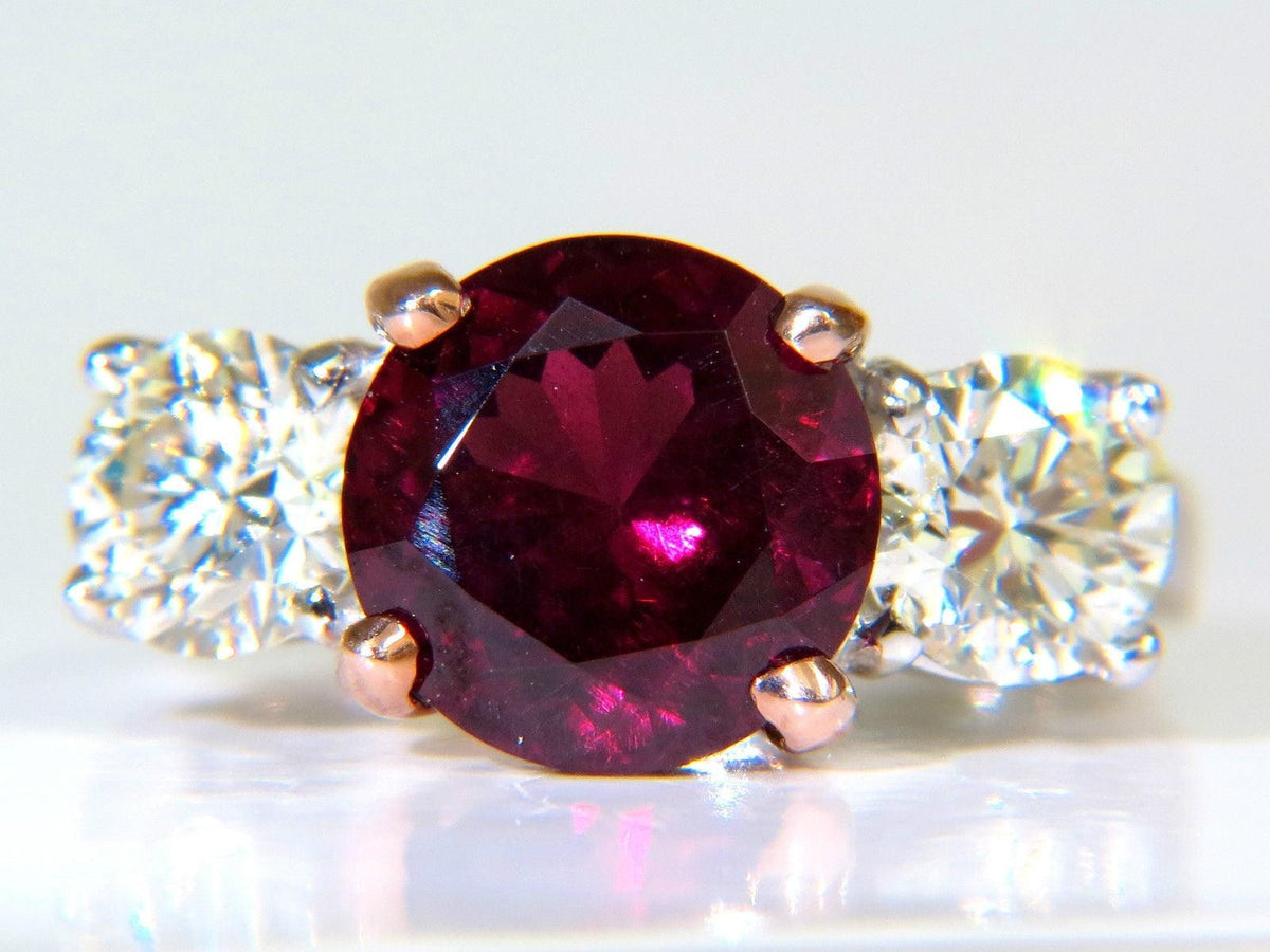 5.13ct Natural Tourmaline Diamonds Ring 14kt Classic Three 10021 *v