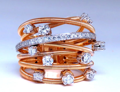 1.02ct Natural Diamonds On Coil Wire Wrap Ring 14kt Gold *v
