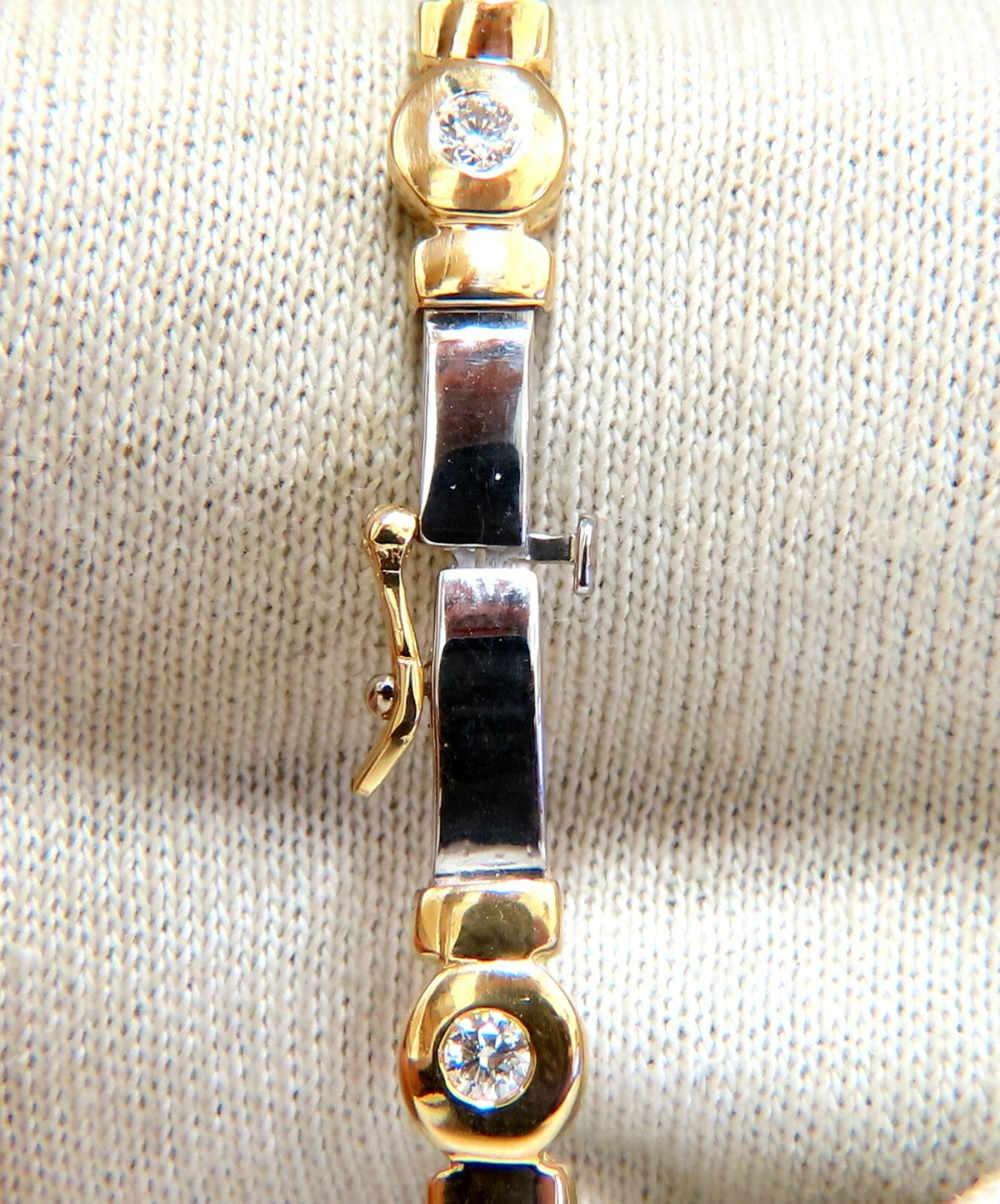 1.50 carat natural round diamond bezel flush set Diamond bracelet 14kt *v