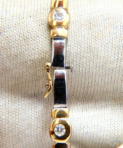 1.50 carat natural round diamond bezel flush set Diamond bracelet 14kt *v