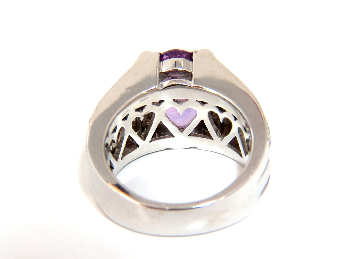 GIA 8.50ct natural no heat sapphire diamond ring 14kt. unheated purple pink *v