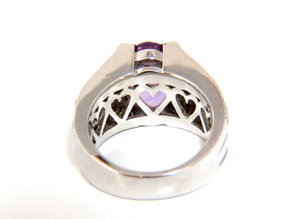GIA 8.50ct natural no heat sapphire diamond ring 14kt. unheated purple pink *v