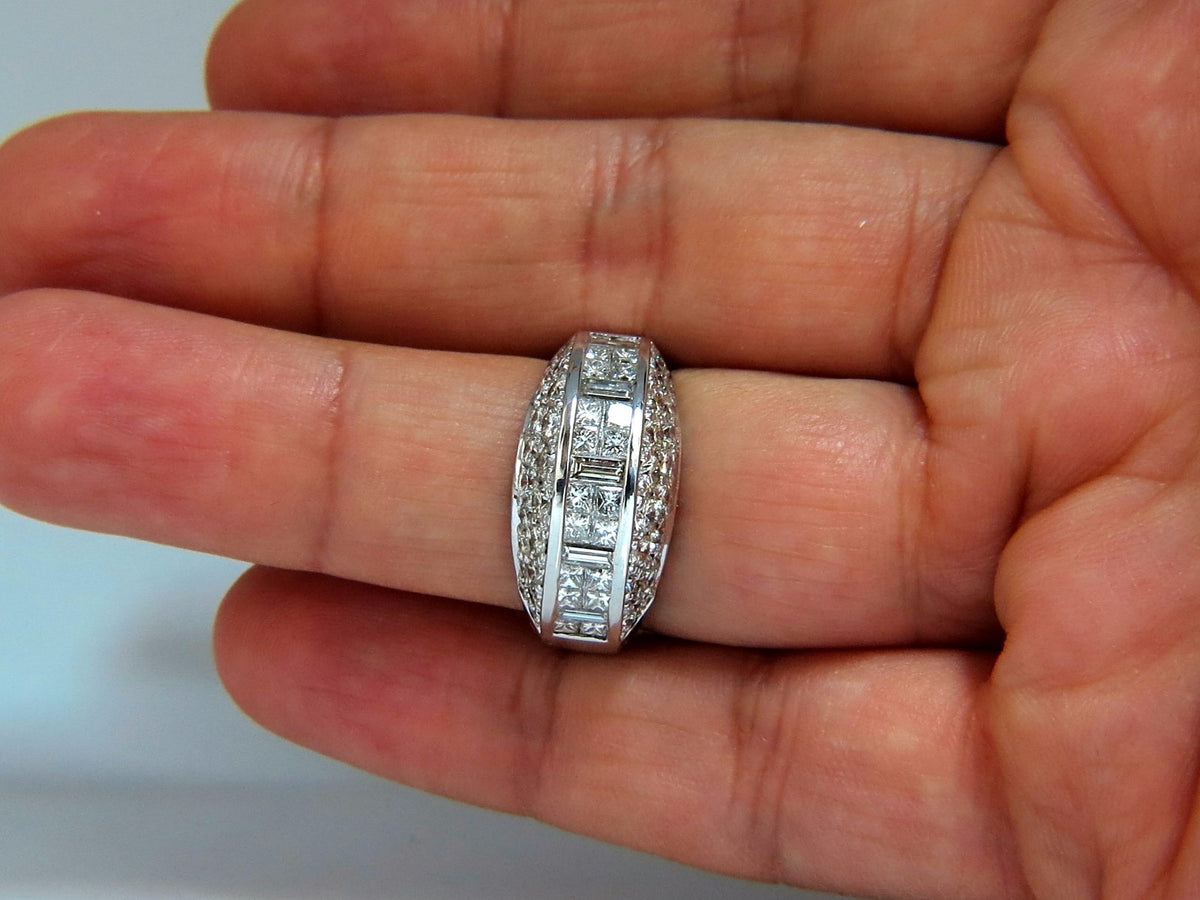 4.00ct diamonds raised contemporary ring three dimensional 18kt *v