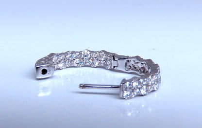 1.20ct Natural Round Diamond mini hoop earrings 14kt white gold Dime *v