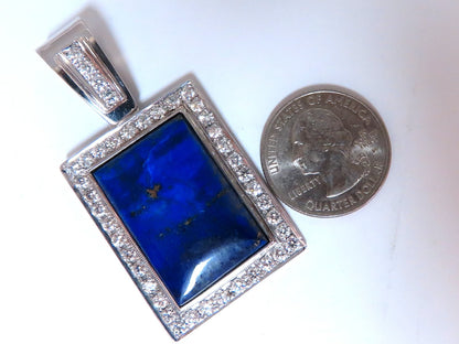 Natural Lapis Lazuli Diamonds Pendant 14kt *v
