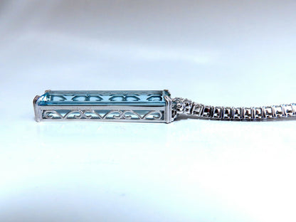 GIA Certified 62.22ct Natural Aquamarine Diamonds Earrings 18Kt Platinum *v
