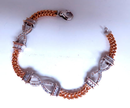0.60ct natural diamonds x link bracelet 14kt gold 12462 *v