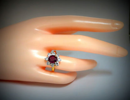 GIA Certified 3.20ct No Heat Red Natural Ruby Diamonds ring 14 Karat *v