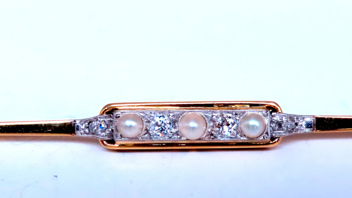3mm Freshwater Pearl Pin Vintage 14kt 12567 *v