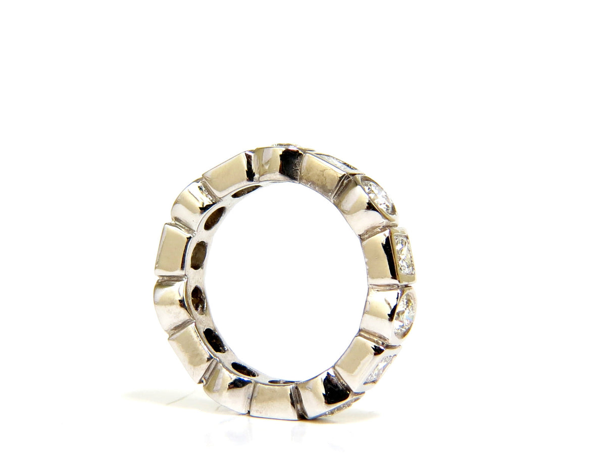 2.80CT NATURAL ROUNDS PRINCESS DIAMONDS ETERNITY BAND PLATINUM FLUSH DURABLE *v