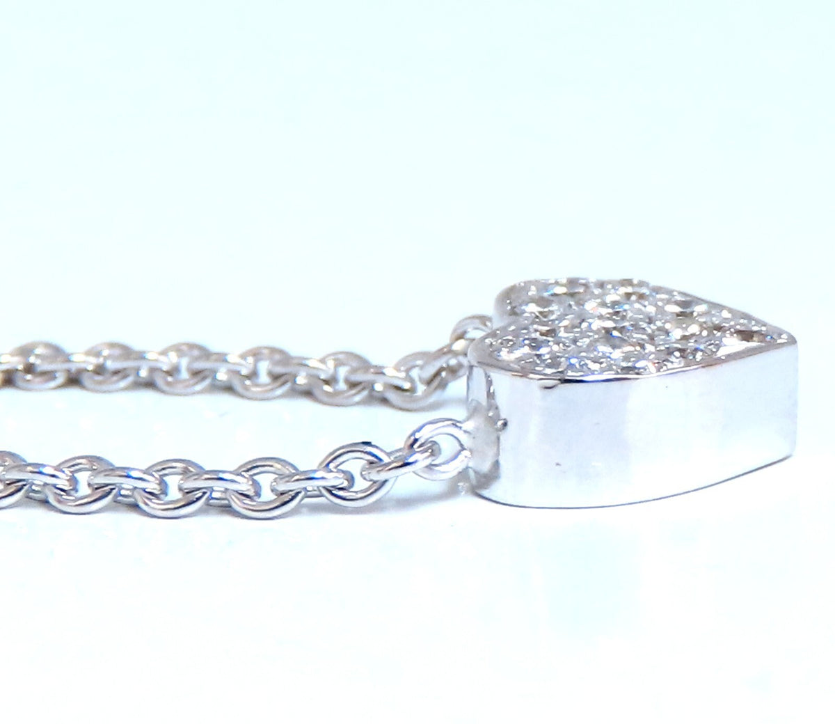 .52ct Bead Set Heart Natural diamonds necklace 14 karat *v