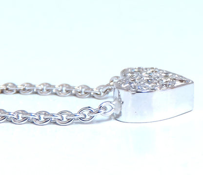 .52ct Bead Set Heart Natural diamonds necklace 14 karat *v