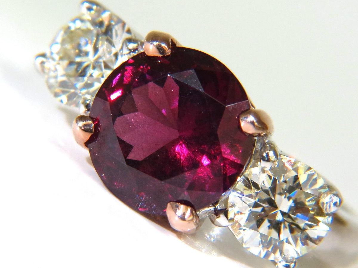 5.13ct Natural Tourmaline Diamonds Ring 14kt Classic Three 10021 *v