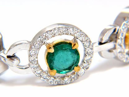 10.62ct natural emeralds diamond halo bracelet 14kt *v