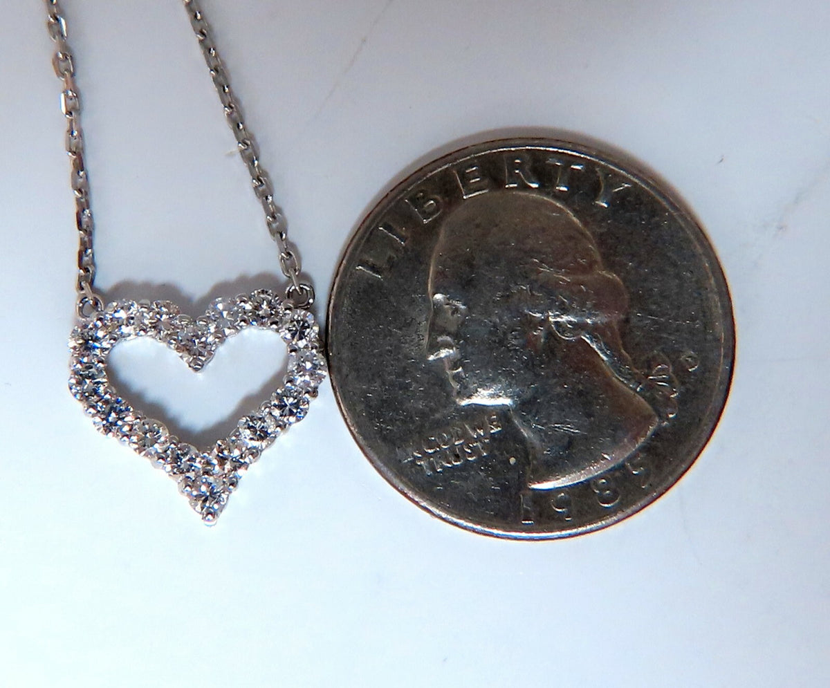 .80ct Heart Natural diamonds necklace 14 karat *v