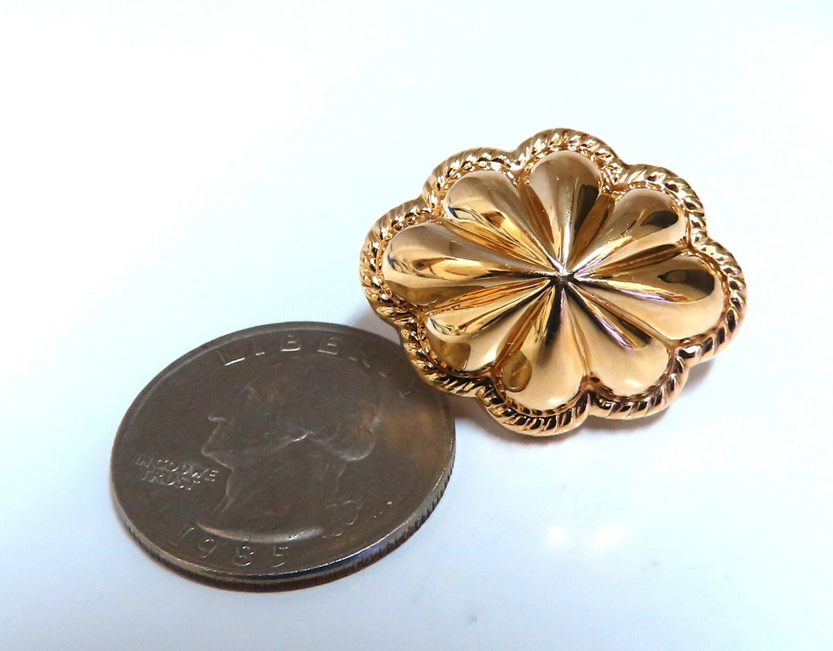 14kt Gold Textured Watermelon Clip Earrings *v
