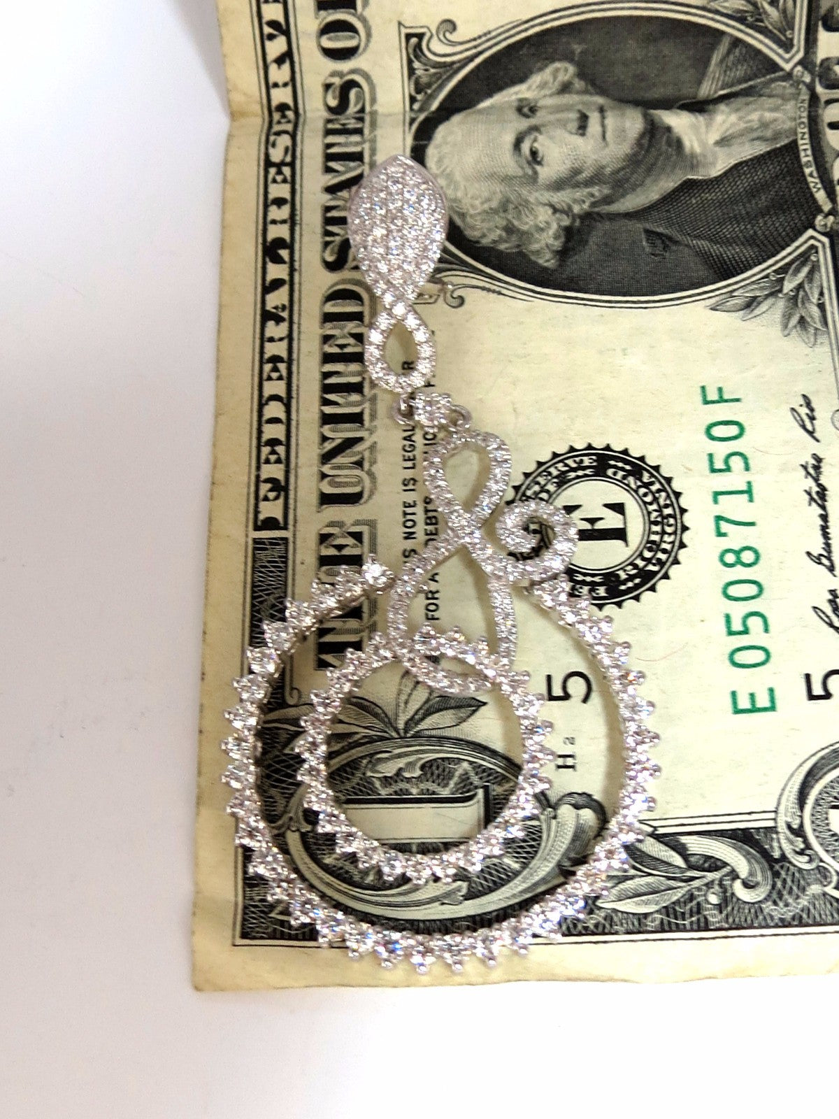 5.50ct NATURAL ROUND DIAMONDS SWIRL CIRCLE DANGLE EARRINGS 18KT MUSICAL *v