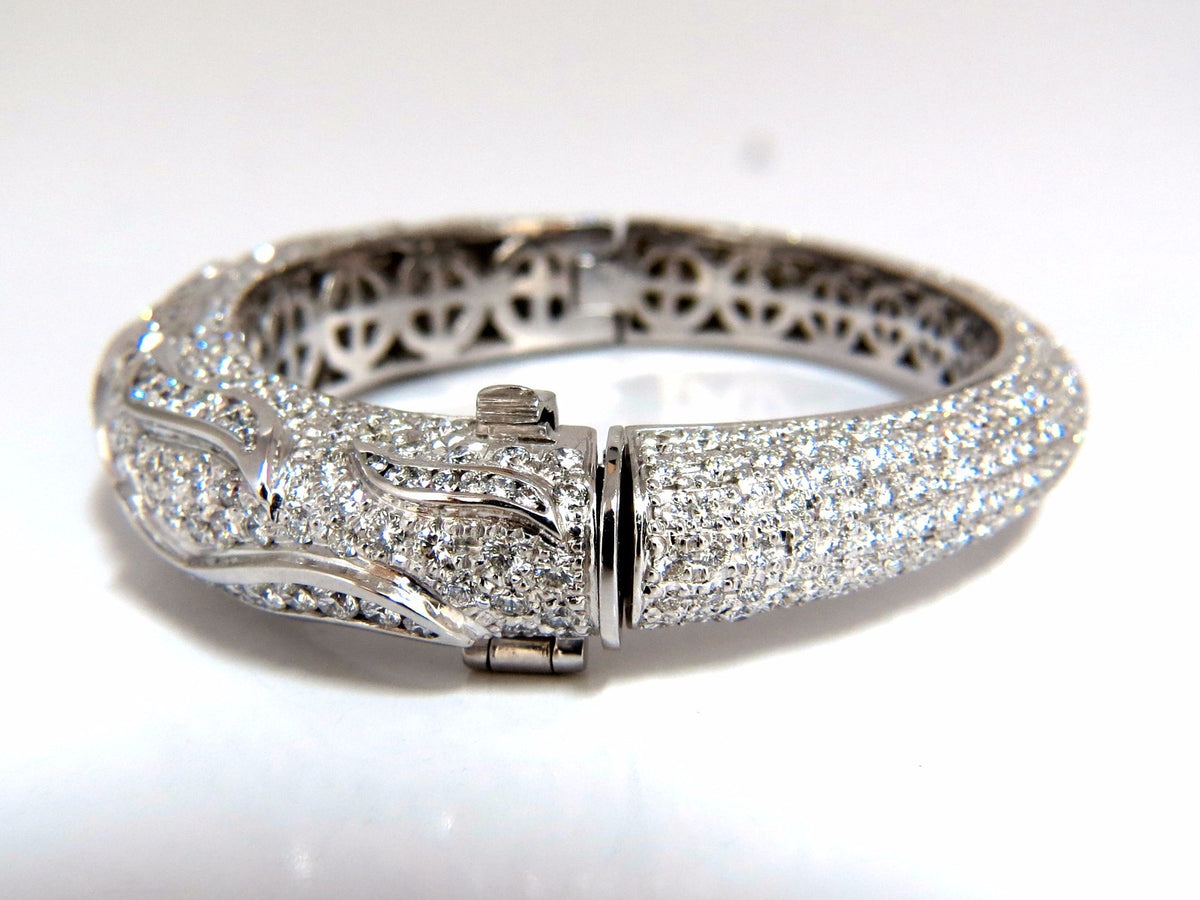 14.02ct natural diamonds eternity encrusted bangle bracelet 18kt Glam *v