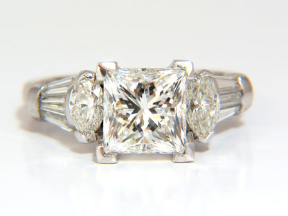 GIA certified 4.77ct. princess cut diamonds ring G/Si-1 platinum classic *v