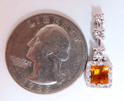 1.30 carat natural citrine diamond pendant bright orange 14 karat *v