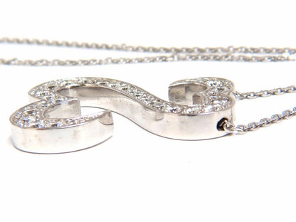 1.40ct natural diamonds double heart pendant 14kt 10658 *v