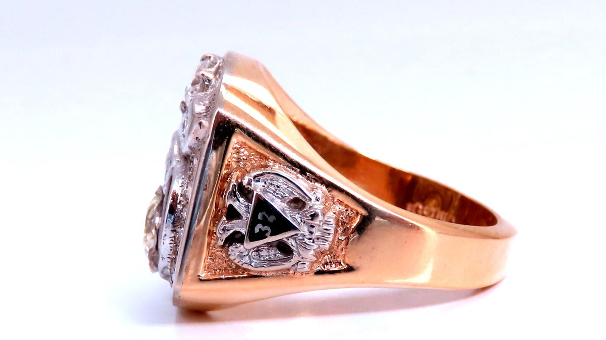 .55ct. mens natural round diamond ring 14kt gold Gothic *v