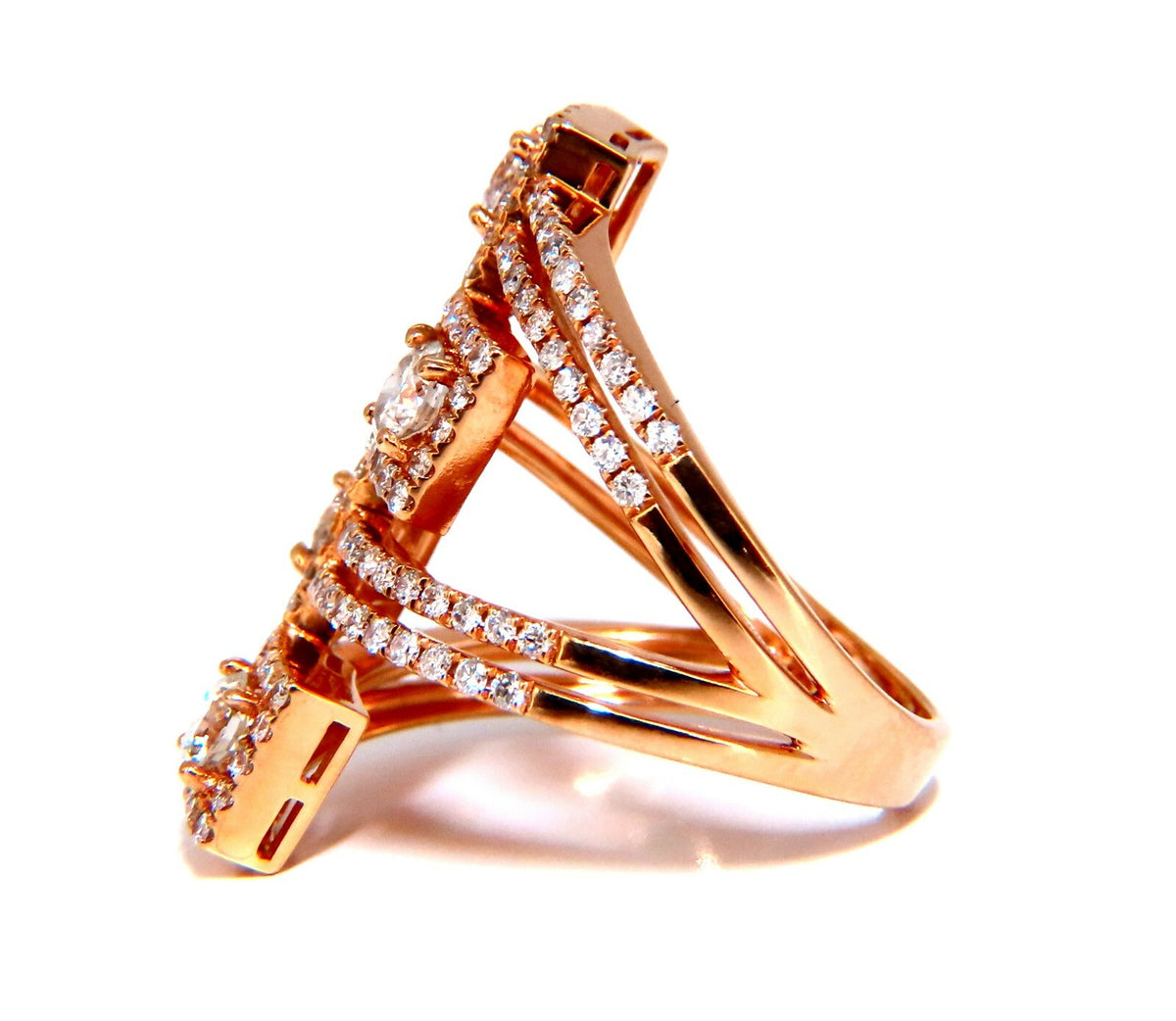 2.20ct Natural Diamonds Cluster Wrap Ring 18kt gold *v
