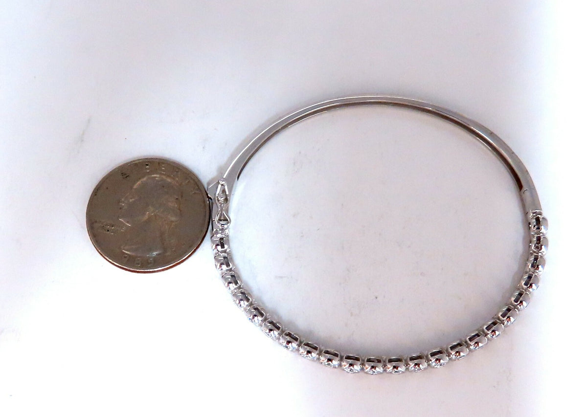 1.63ct Natural Round Diamonds Bezel Flush Set Bangle Bracelet 14 Karat *v