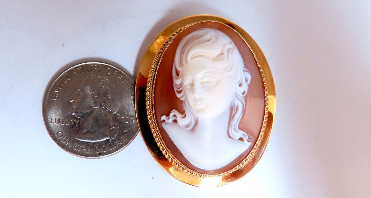 14kt Gold Cameo Gold Pin 1969 *v